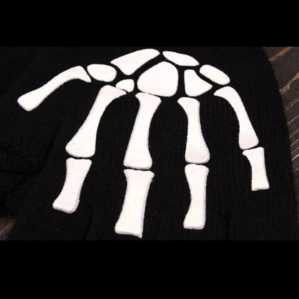 NWOT Goth Skeleton Fingerless Gloves